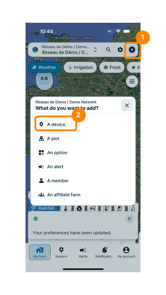 Add sensor on app step 1
