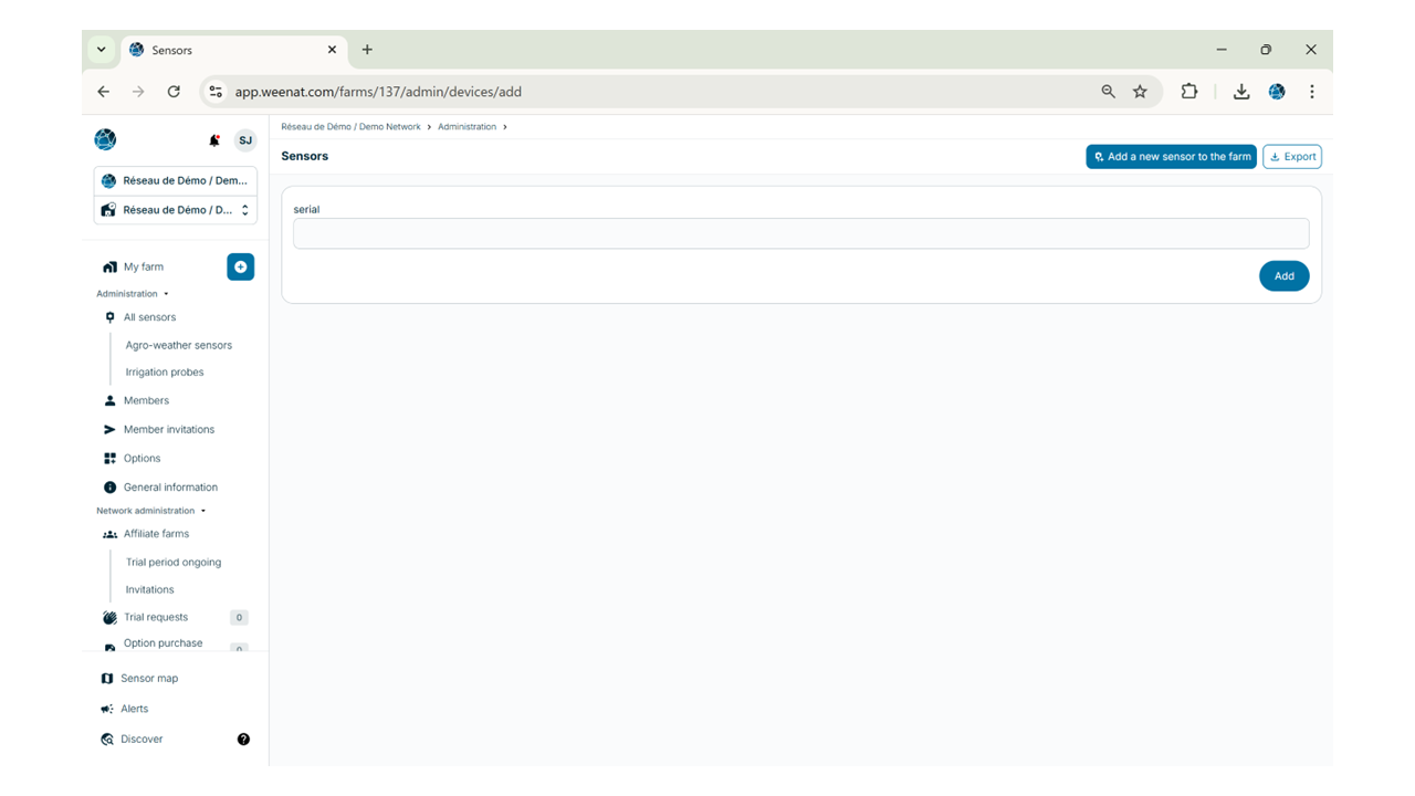 Add sensor on web step 2